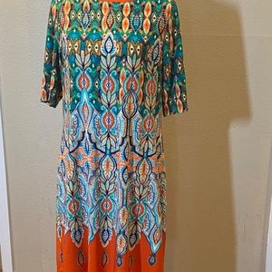 Eliza J | Art Deco Medallion Print Sheath Dress